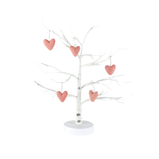 Felt Heart Ornaments (Light Pink)