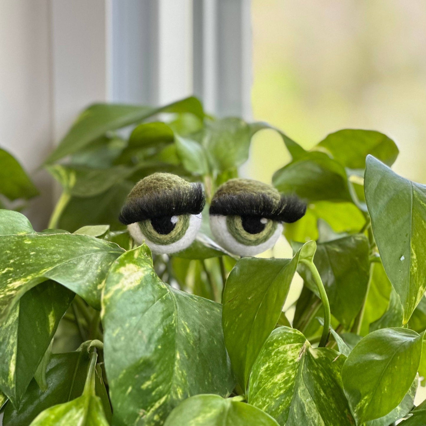 Felt Planter Eyeballs with Eyelashes