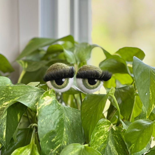 Felt Planter Eyeballs with Eyelashes