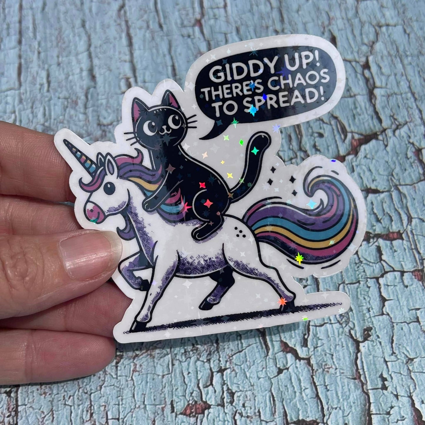 Giddy Up Chaos To Spread Die Cut Vinyl Sticker