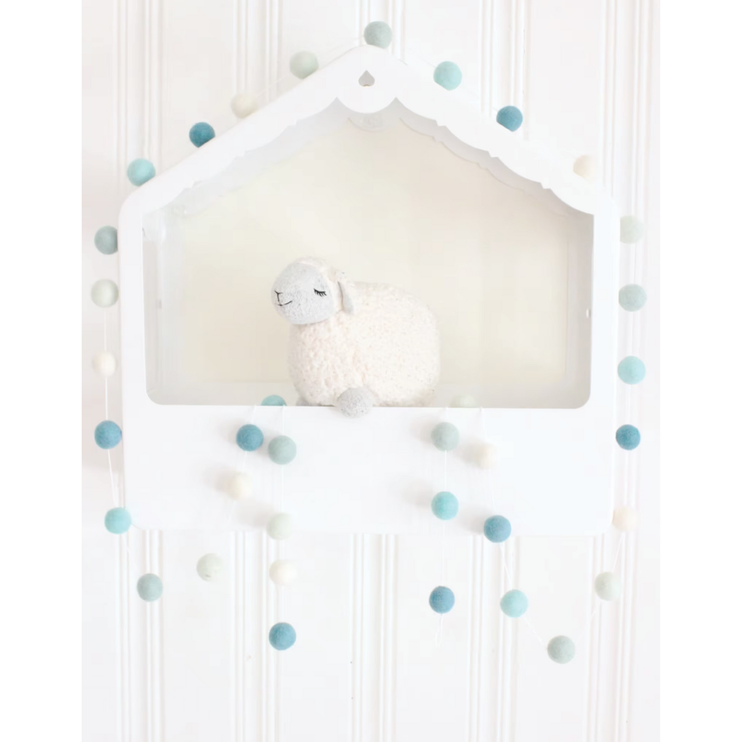 Ombre Aqua Felt Ball Garland