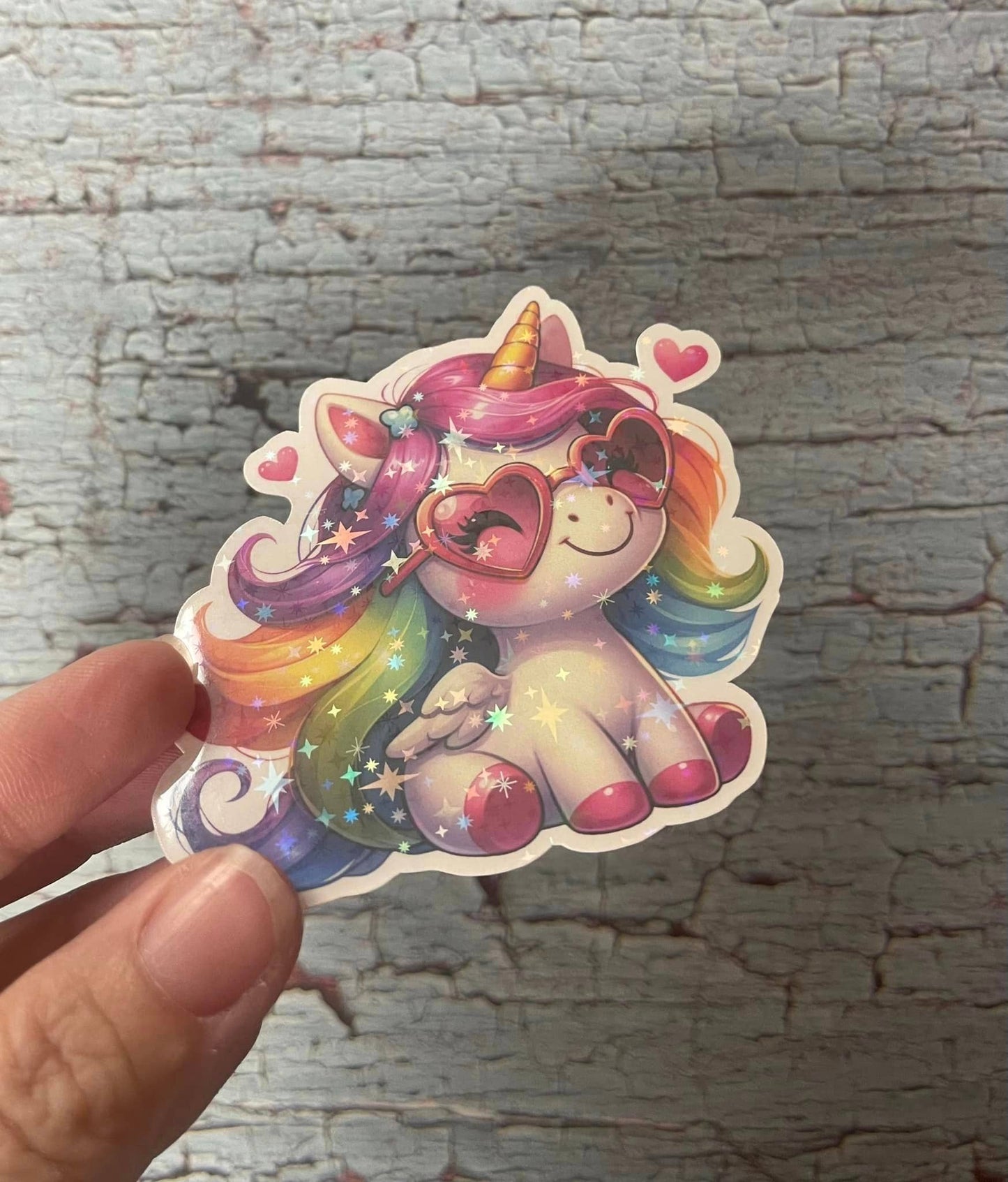 Rainbow Shades Unicorn Die Cut Vinyl Sticker