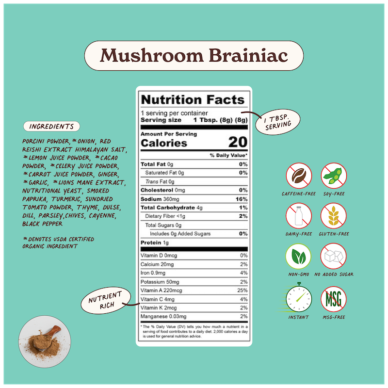 Superfood Instant Broth Powder w/ Reishi and Lions Mane