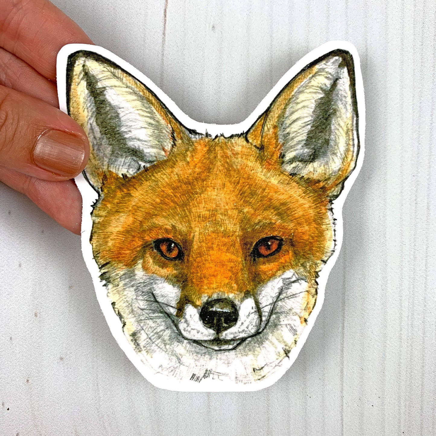 Red Fox Face Vinyl Sticker