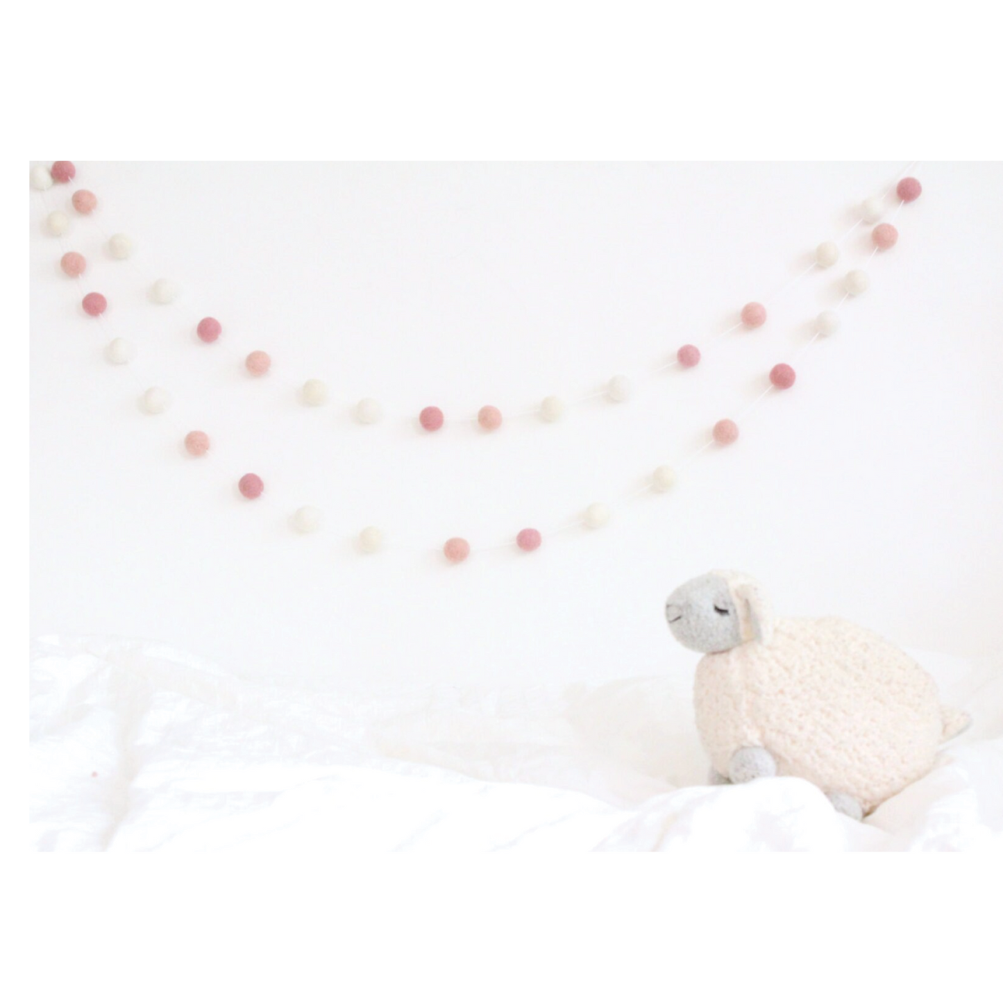 Ombre Pink Felt Ball Garland