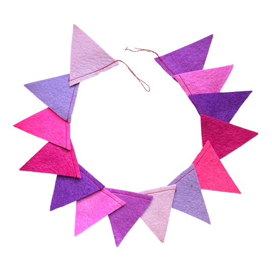 Pink & Purple Felt Bunting