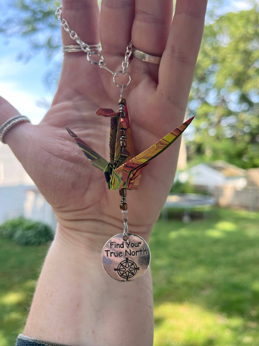 Origami Crane Car Charm