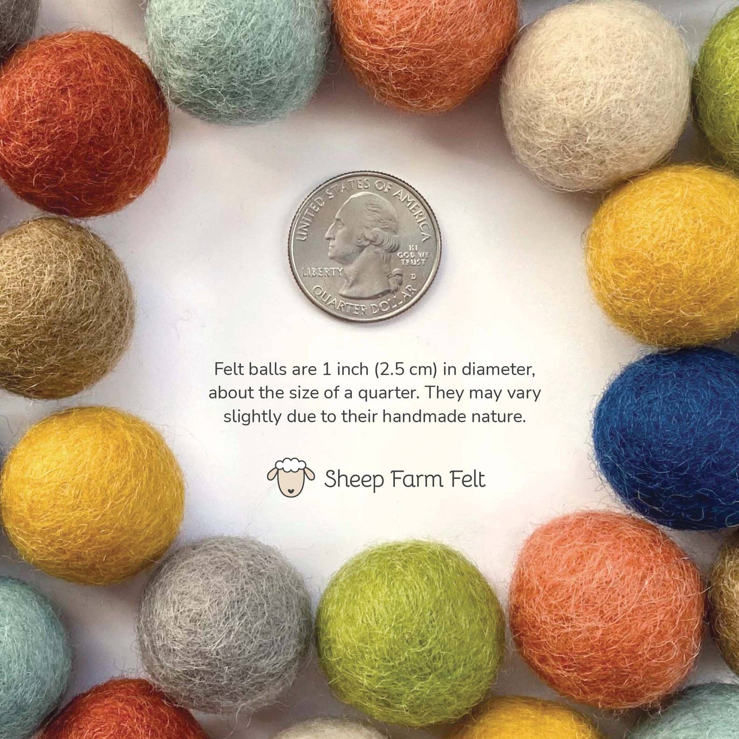 Ombre Aqua Felt Ball Garland