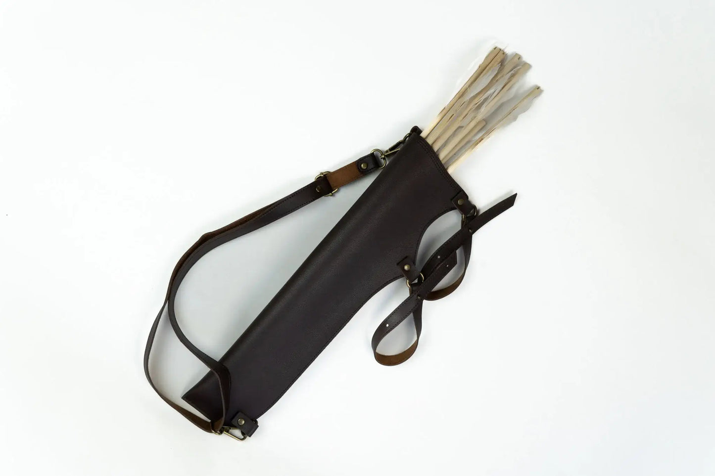 Wooden Toy Bow and Arrow Set With Leather or Felt Quiver