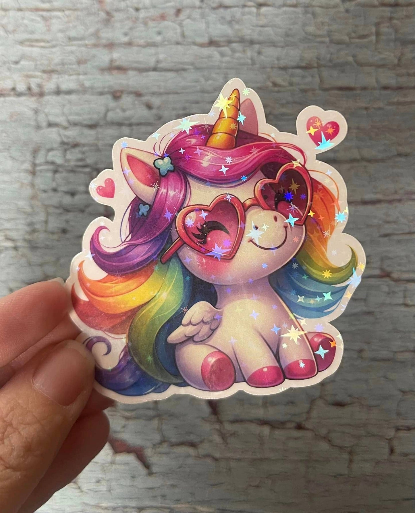 Rainbow Shades Unicorn Die Cut Vinyl Sticker