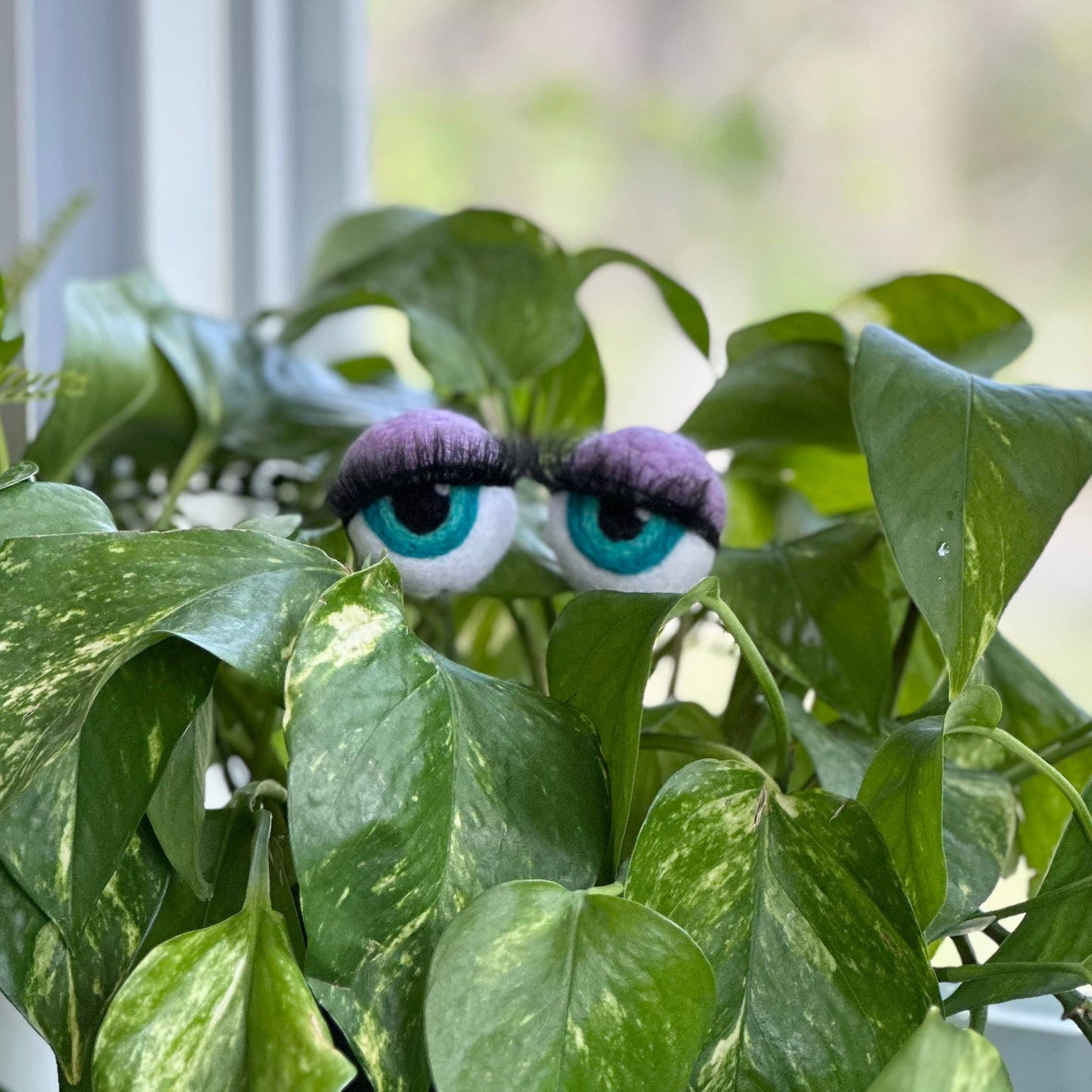 Felt Planter Eyeballs with Eyelashes 
