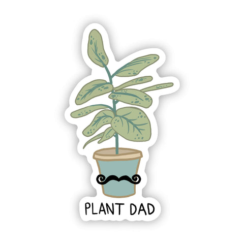 "Plant Dad" mustache sticker