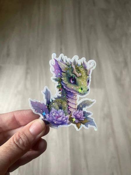 Green Nature Dragon Die Cut Vinyl Sticker