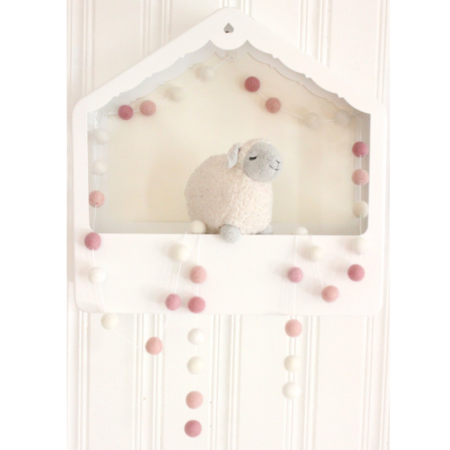 Ombre Pink Felt Ball Garland