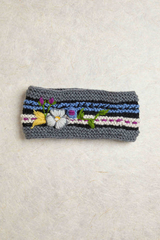 Color Block Charcoal Knit Headband