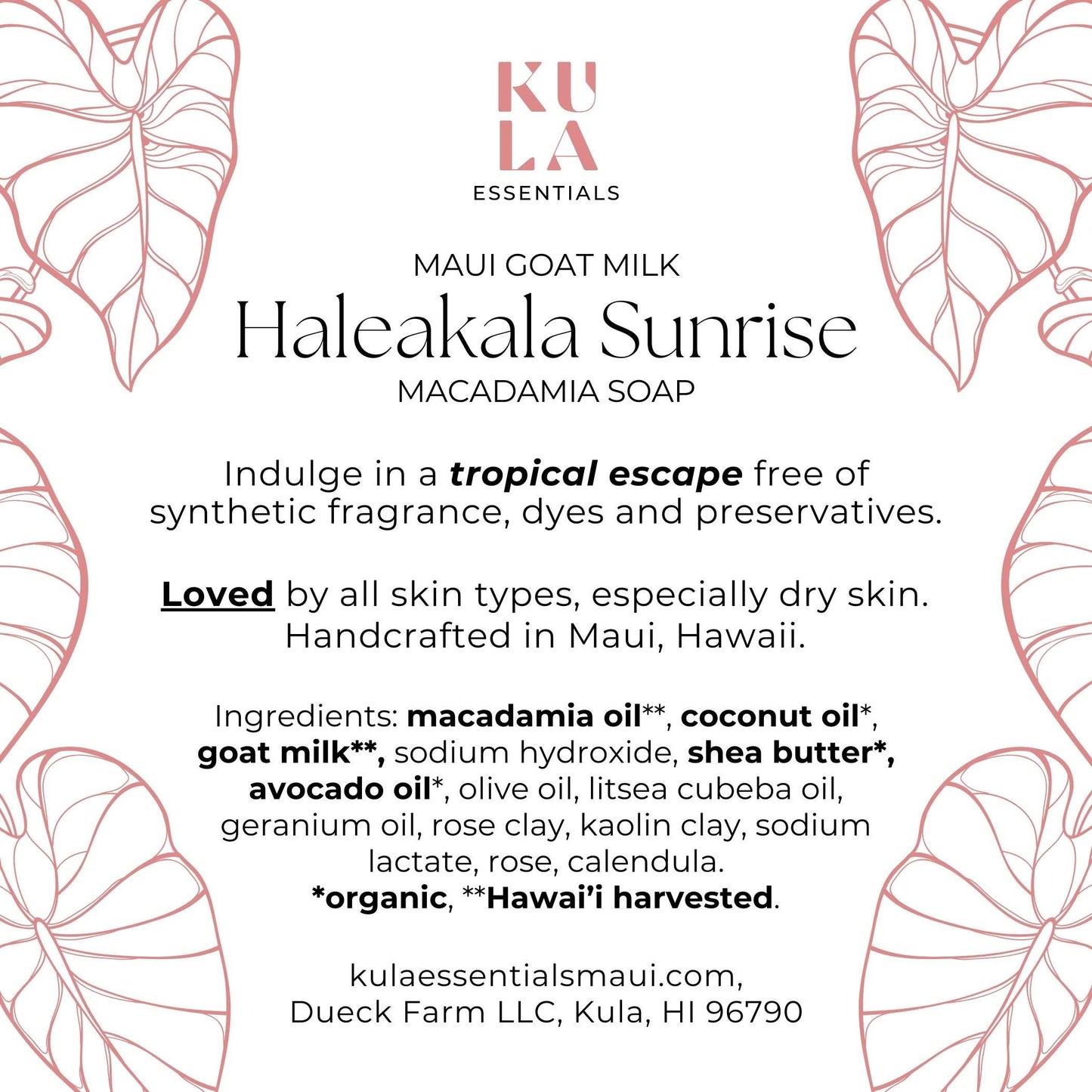 Maui Goat Milk Macadamia Soap - Haleakala Sunrise