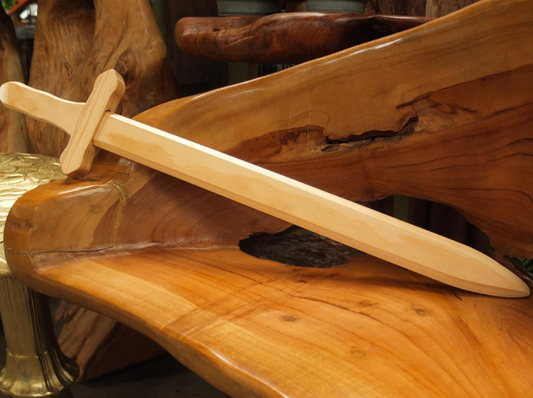 Sturdy Pine Wood Glossy Sword