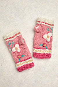 Color Block Blush Knit Handwarmers