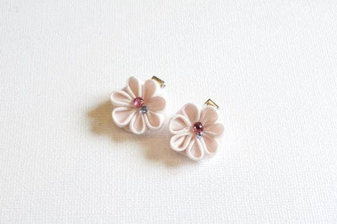 Pink Flower Hair Clips