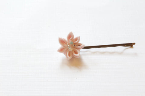 Mini Soft Pink Floral Hair Pin