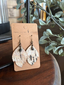 Birch Bark Leaf Earrings