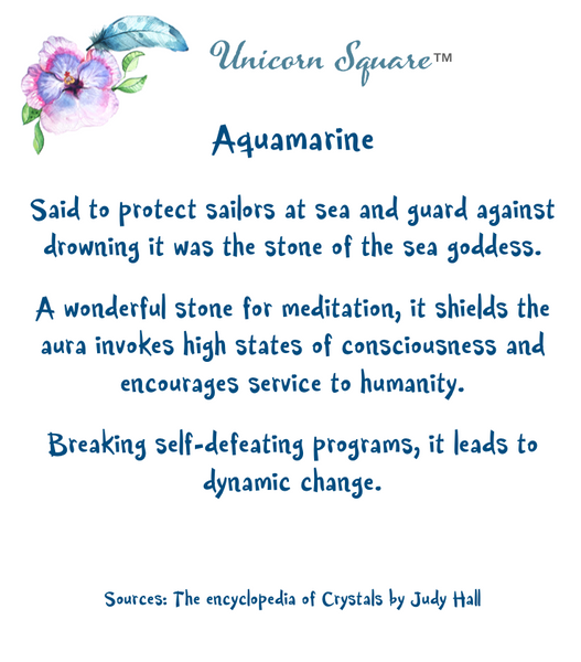Aquamarine Tumbled Crystal - Unicorn Square
