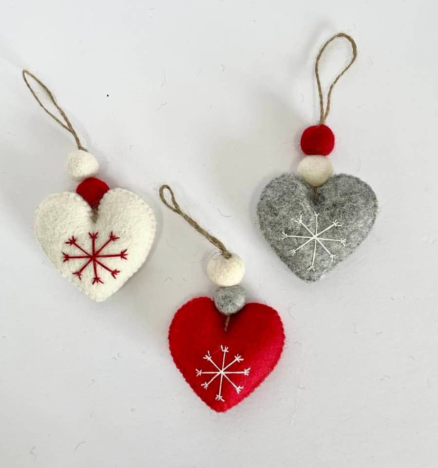 Felt Ornament - Heart Christmas Ornament